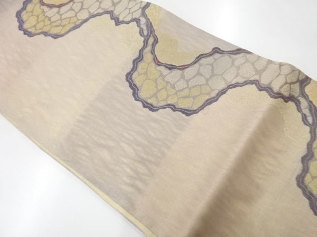 JAPANESE KIMONO / VINTAGE FUKURO OBI / WOVEN STONE PAVEMENT